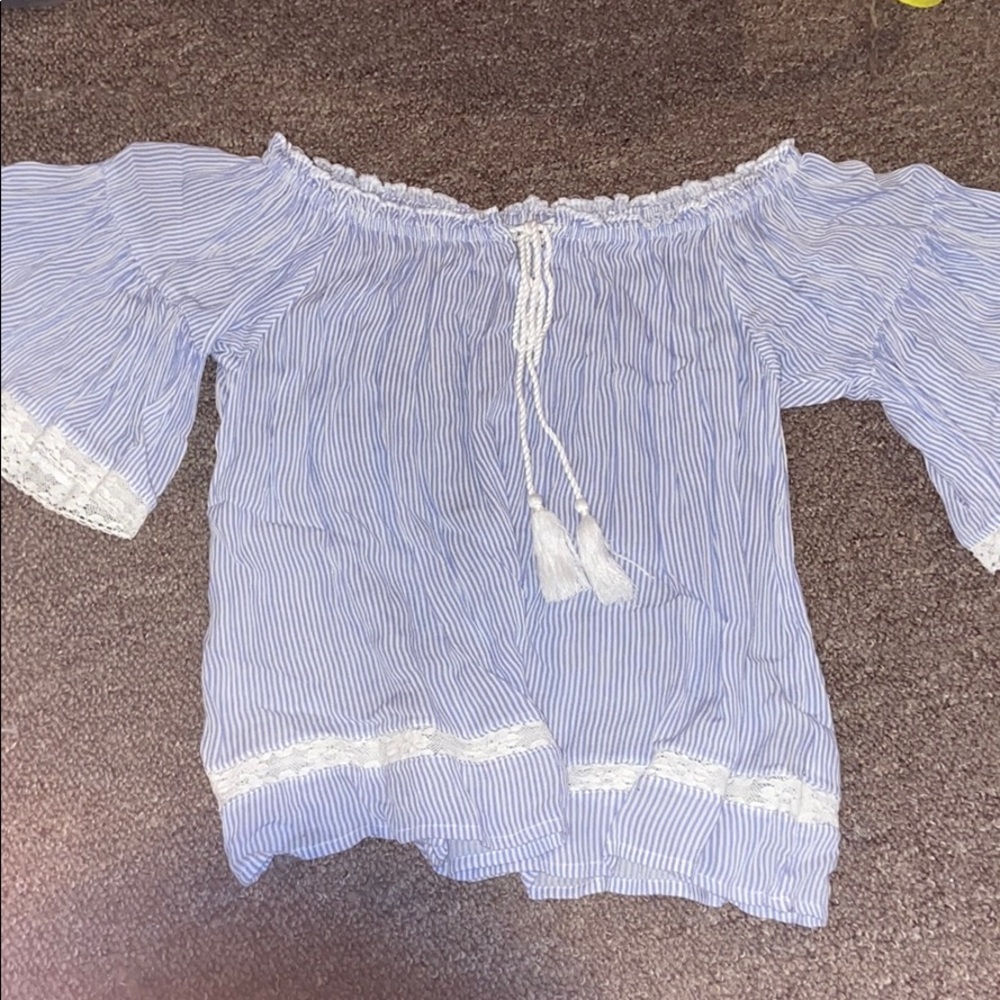 Stripped off the shoulder shirt